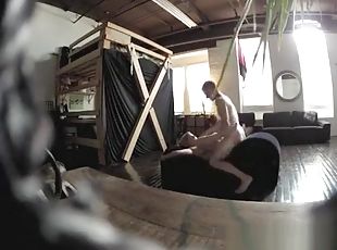 Homemade tied and couch hard fuck