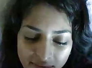 Desi girl&rsquo;s blowjob, close up