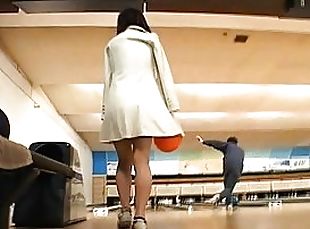 Saki Tsuji boobs exposed at the bowling alley and groped