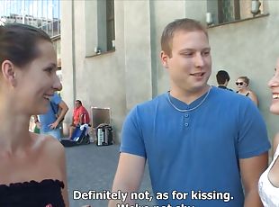 CZECH COUPLES Young Couple Takes Money for Public Foursome