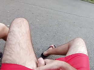 Relaxing in the park with a new friend some masturbate, pee, flash