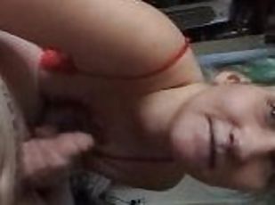 store-pupper, amatør, blowjob, milf, hjemmelaget, handjob, par, pov, blond, busty