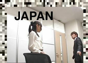 Magnificent Japanese cowgirl moaning as she gets screwed at the office