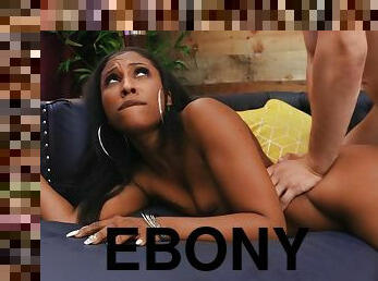 Ebony striptease dancer Olivia Jayy gets nailed hard