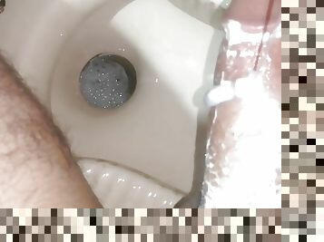 My big cock pissing handjob cumshot creamie bathroom nanga munda Pakistani 