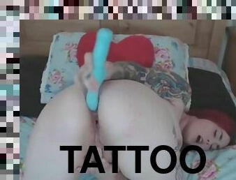 Tattooed Redhead Emo Enjoys Triple Penetration