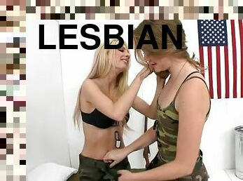 Horny GI Lesbians Strip From Their Uniforms and Eat Their Wet Pussies
