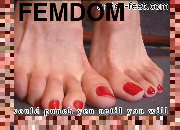 Beautiful toes in close up femdom video