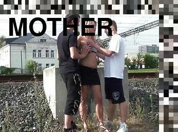 teen guy show fucking his friend mother on railway