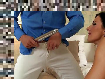 Striking Lady Love wants to play with her new lover's massive prick