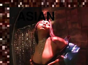 Mika Tan the hot Asian babe rides big dildo like a wild animal