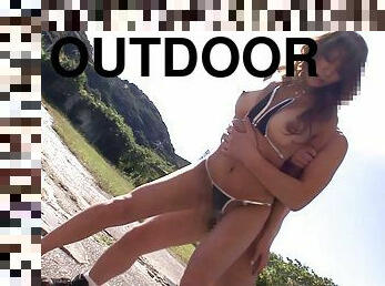 Nami Aino's body ravished hardcore in an outdoor fucking session