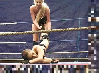 Amazing video with hot naked babes wrestling in the ring