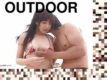 Outdoor porn along steamy Japan model Nanaka Kyono