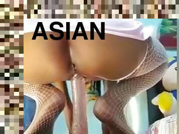 Asian dildo riding compilation