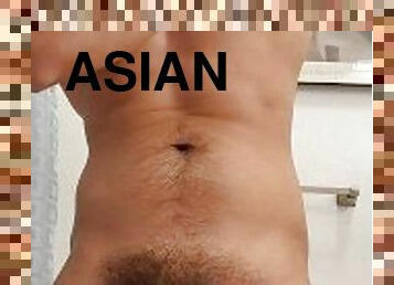 asiatisk, hårete, brystvorter, orgasme, amatør, cumshot, stor-pikk, homofil, skitten, alene