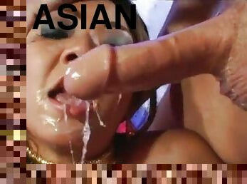 Obscene Asian slut gets her tight anus porked rough