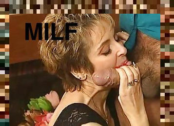 Horny Satyr Roberto Shakes His Oozing Dick Close To MILF's Face