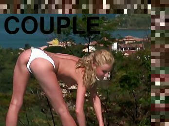 Flexible bikini girl ass fucked on an island vacation