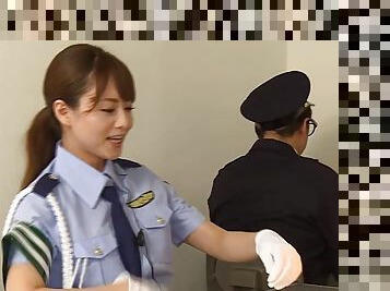 Female Asian cop fucks her prisoner to make him talk