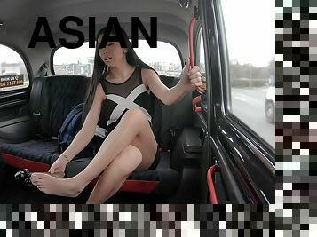 Astonishing Asian girl with big knockers fucks for a free ride