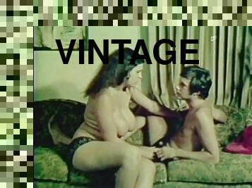 Awesome passionate vintage orgy brings several loud orgasms