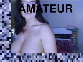 Stunning professor showed big tits on webcam live