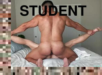 Muscular handsome guy fucks a jock student, bro