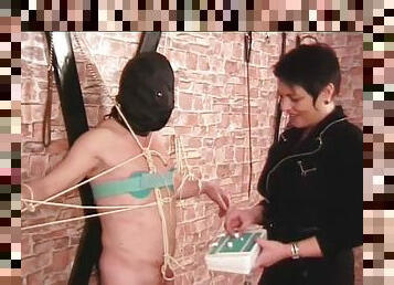 Curvy damsel cuckold her horny slave in femdom BDSM porn
