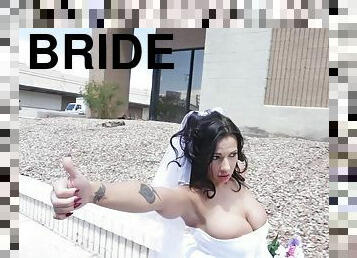 Hottest bride is happy to get the hard drilling from a skinny guy