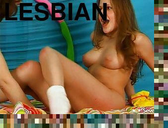 Lustful teen hussies embrace their lesbian fantasies