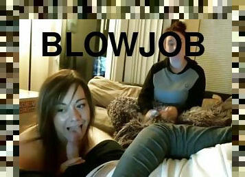 Blowjob while friend watches