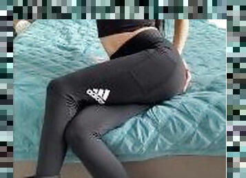 Ass & legs in tight leggings tease wearing ugg boots