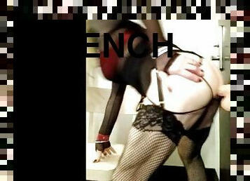 French transvestite fucked with a dildo on webcam