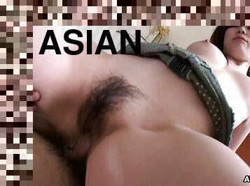 Very sloppy dick riding for the Asian teen whore