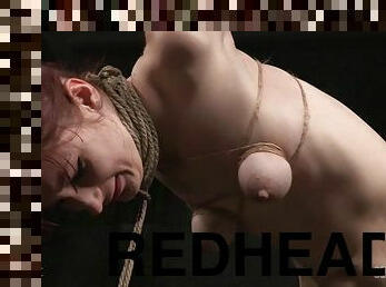 Redhead bondage slave getting fucked hardcore roughly