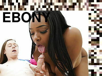 Big boobed ebony amateur sex gets a mouthful of BWC