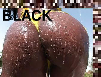 Black bubble butt is all wet for BBC anal fucking