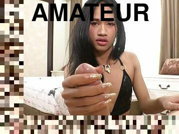 Amateur ladyboy shemale teen Beau fucked in the ass by a huge white cock