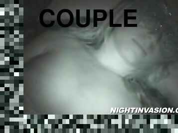 Late night homemade video of a couple having sex in bed