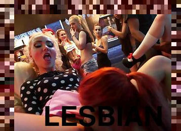 It's a lesbian nightclub where everyone can do the pussy licking