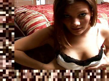 Amateur teen shows the right way how to massage boobs