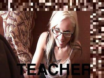 Blonde Trisha has dressed in bad teacher