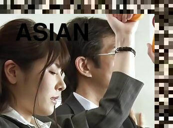 asiatique, public, chatte-pussy, hardcore, japonais, bus, réalité