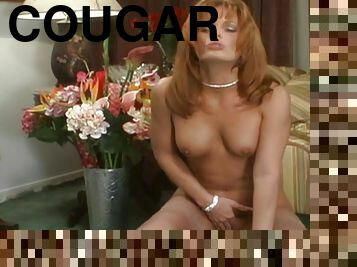 Salacious cougar with big boobs enjoying a hardcore vibrator fuck
