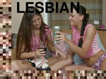 Loads of sex toys will help them to make a nice lesbian action