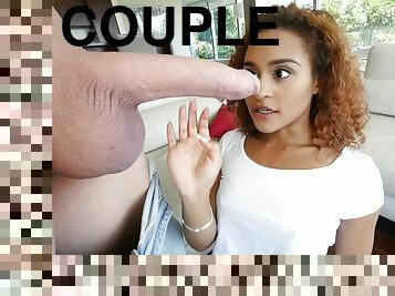 Cute curly hair girl drilled so deep by this big dick