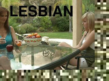 Watch how they slide finger across their cunts in this hot lesbians shoot