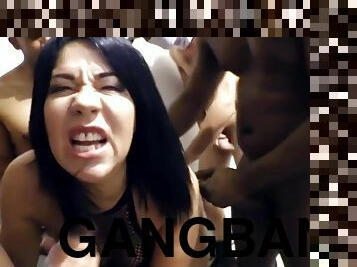 interracial gangbang orgy with latina milf - big ass