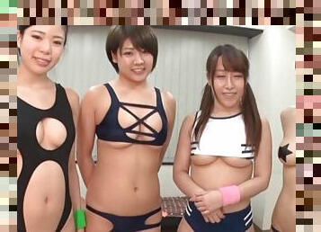 HD POV video of Japanese group dicking with hot darlings